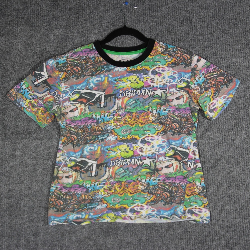 Y2K Streetwear T Shirt Youth Small Baggy Retro Graffiti Tattoo Skater Hip Hop